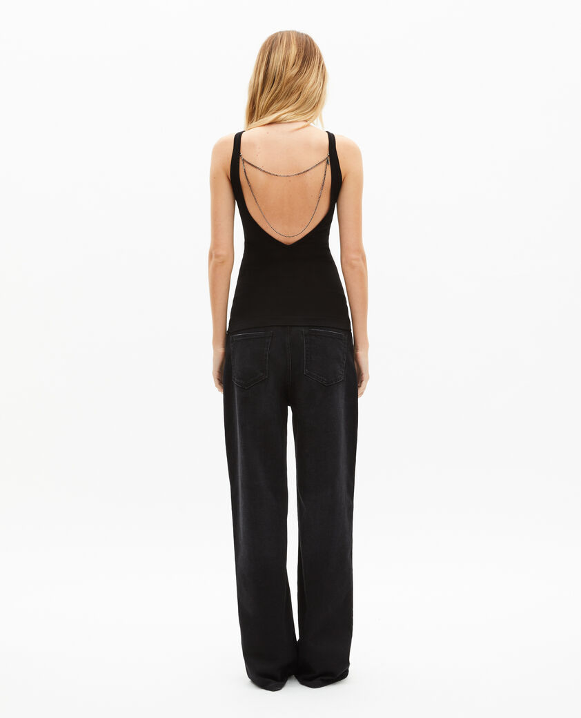 The Kooples WOMEN BLACK mesh top with black chains