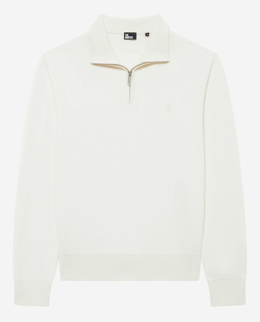 The Kooples HERREN ECRU doppelseitiger pullover aus ecrufarbener wolle mit rundhalsausschnitt