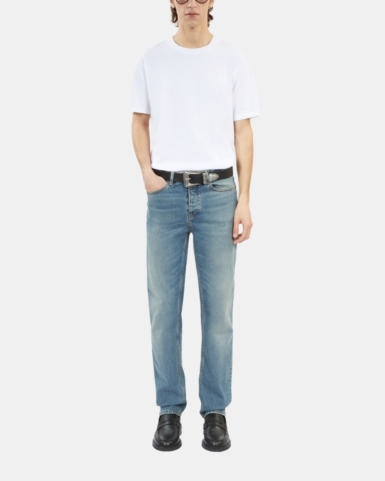 The Kooples MEN WHITE white t-shirt with logo embroidery