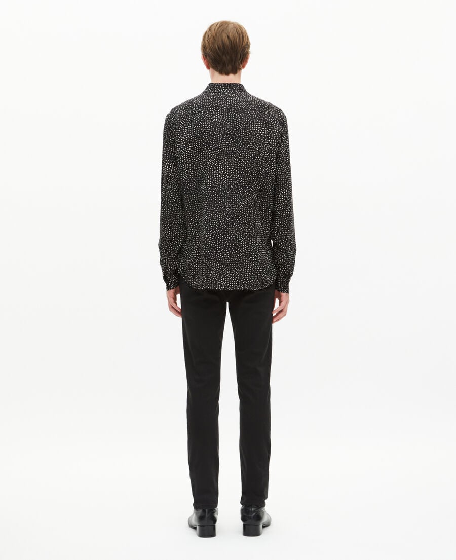 The Kooples MEN BLACK WHITE white and black micro dot print shirt