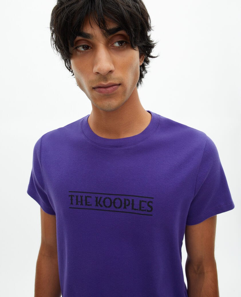 The Kooples HOMME ELECTRIC BLUE t-shirt avec imprim&eacute; violet