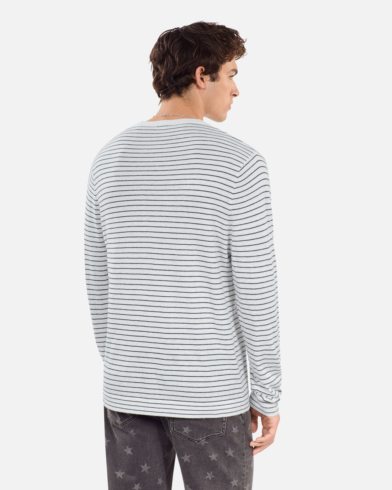 The Kooples HOMBRE WHITE / BLUE jersey escudo rayas lana cachemira