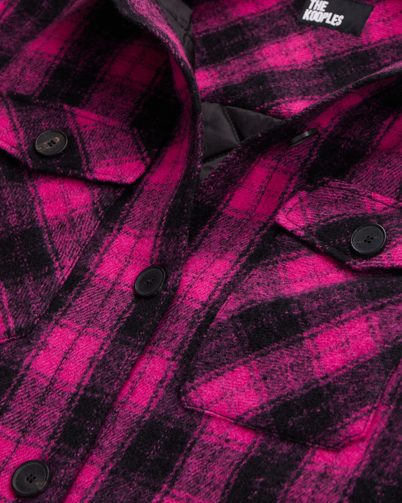The Kooples WOMEN PINK BLACK overshirt style jacket with pink checks