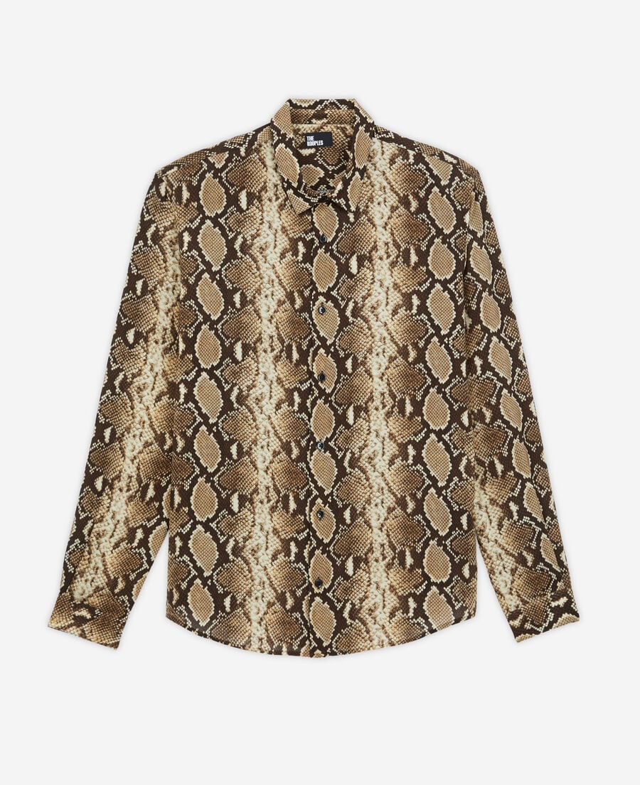 snakeskin print casual shirt