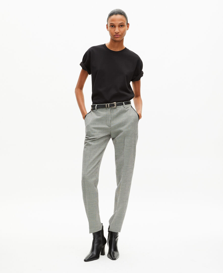 The Kooples DAMEN BLACK gerades t-shirt aus baumwollmischgewebe schwarz