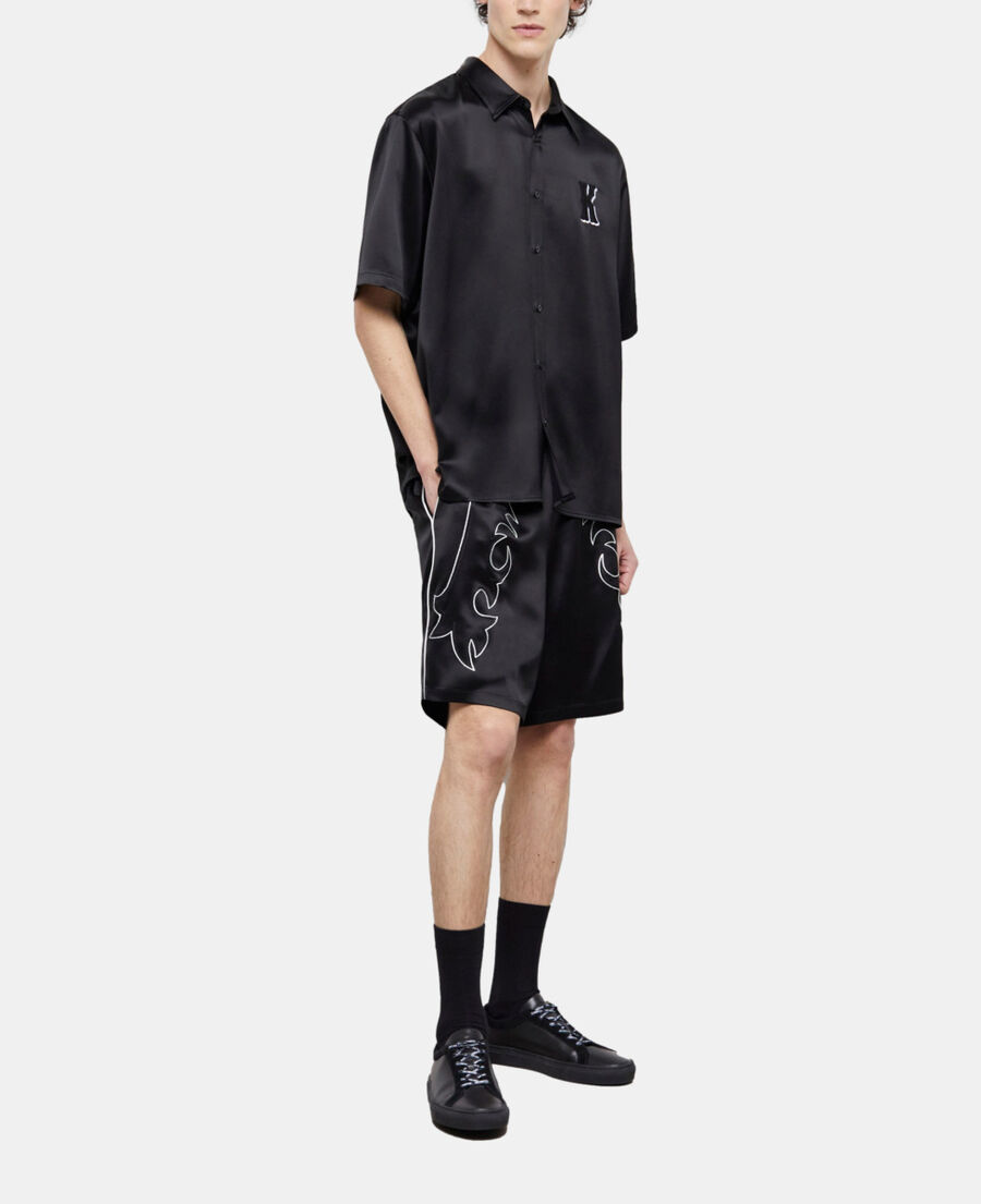 pantalones cortos negros bordados western