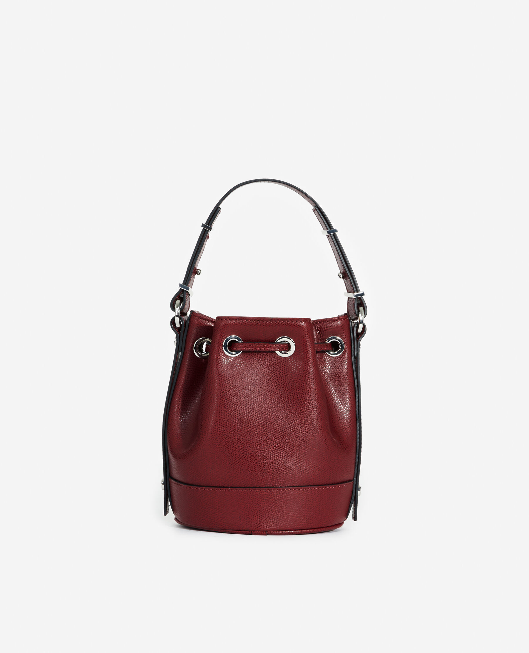Small Tina bag in textured burgundy leather