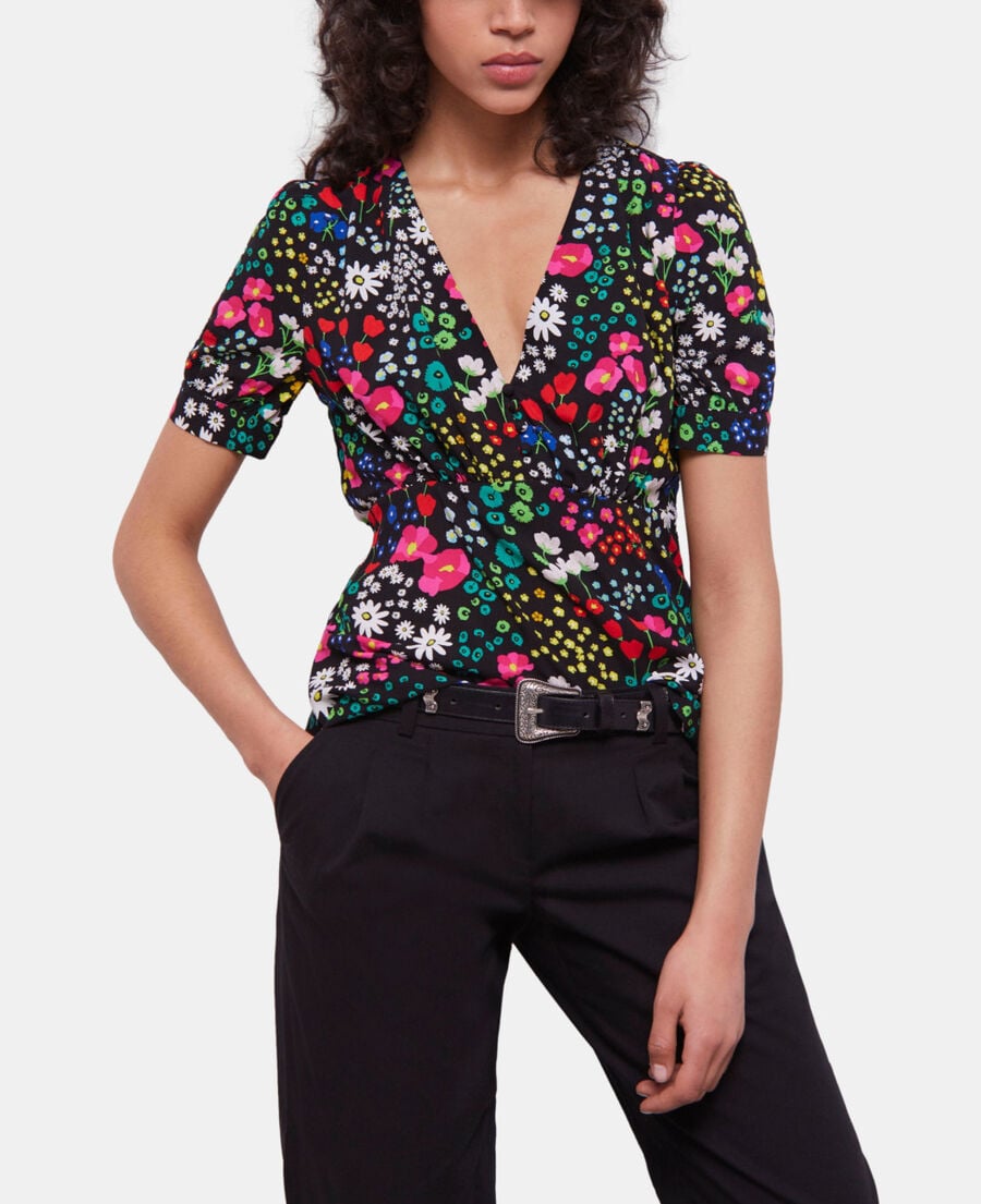 The Kooples WOMEN MULTICOLOR printed top with buttoning