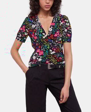 The Kooples WOMEN MULTICOLOR printed top with buttoning