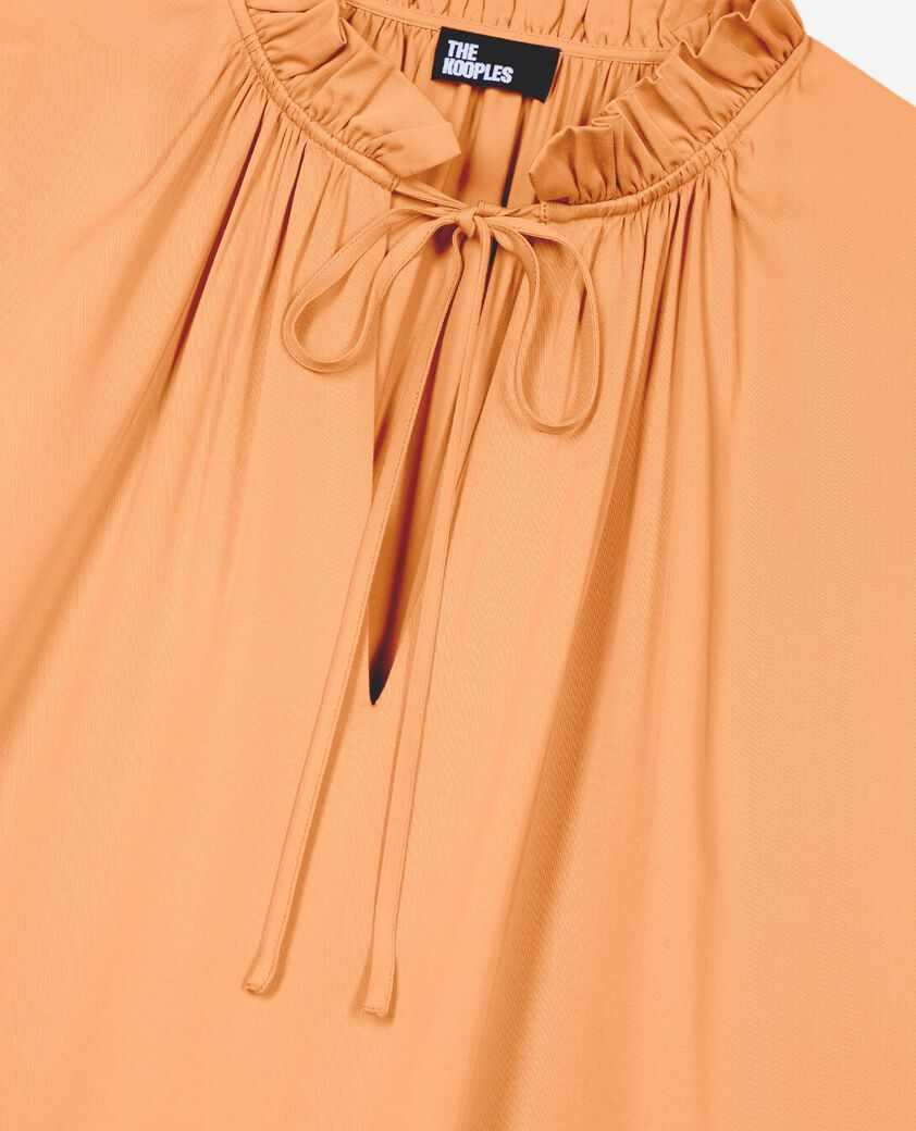 The Kooples DAMEN CAMEL bluse mit r&uuml;schen dunkelorange