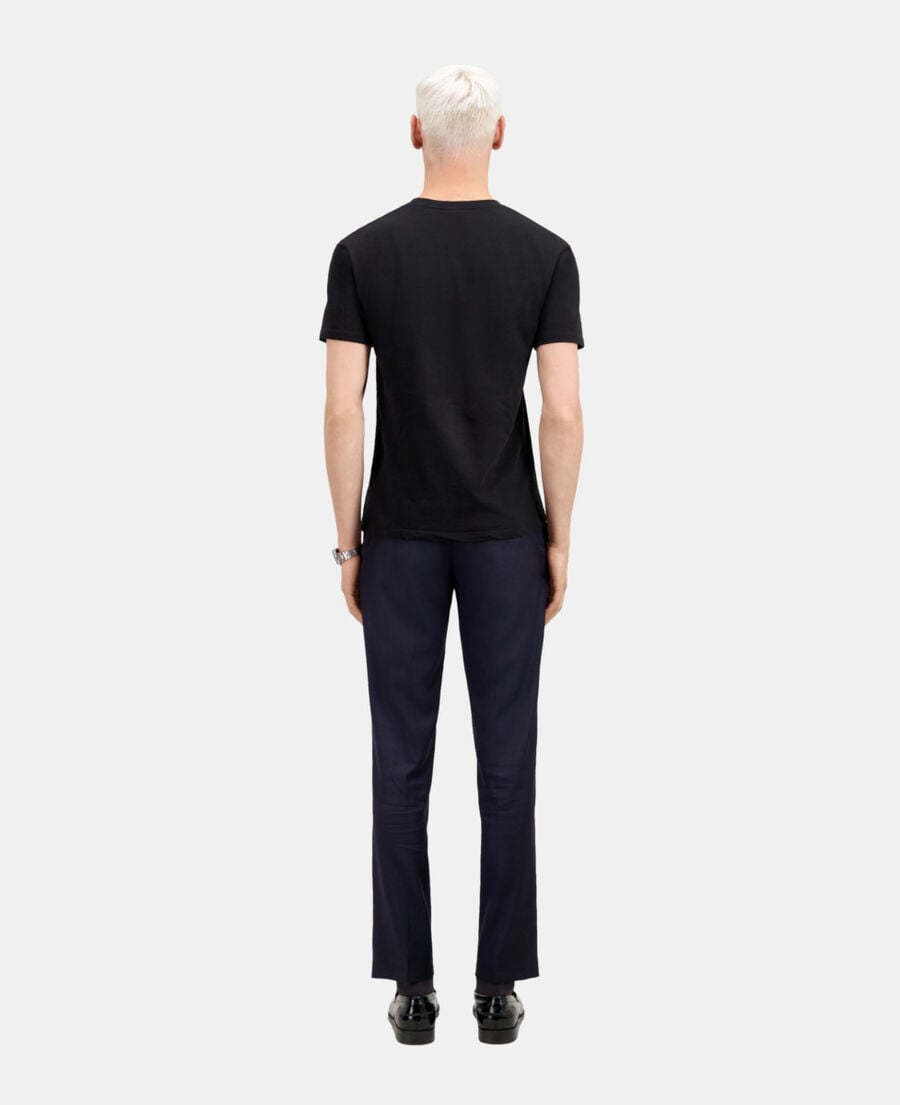 The Kooples H BLACK men's black t-shirt with dagger through heart embroidery