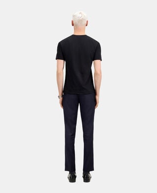 The Kooples H BLACK men's black t-shirt with dagger through heart embroidery