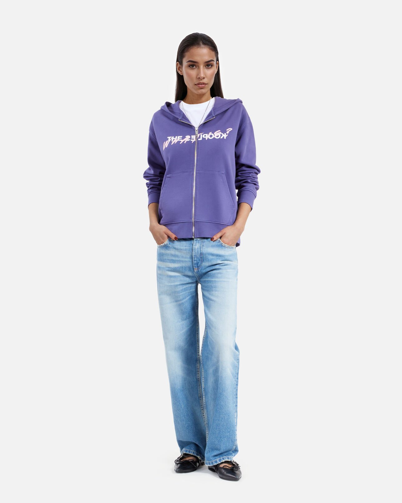 The Kooples WOMEN BLUE ATLANTIQUE what is purple hooded sweatshirt