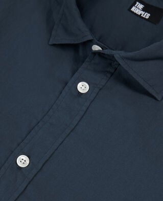 The Kooples HERREN NAVY marineblaues hemd aus baumwollvoile