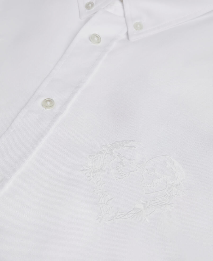 The Kooples HOMME WHITE chemise oxford avec broderie blanche