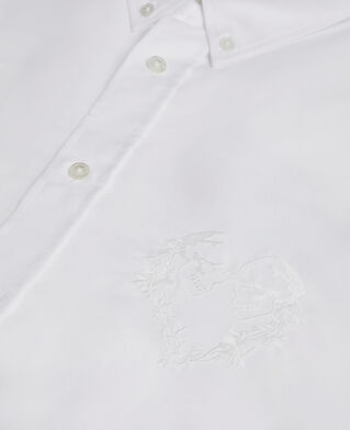 The Kooples HOMME WHITE chemise oxford avec broderie blanche