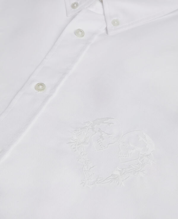 The Kooples MEN WHITE white oxford shirt with embroidery