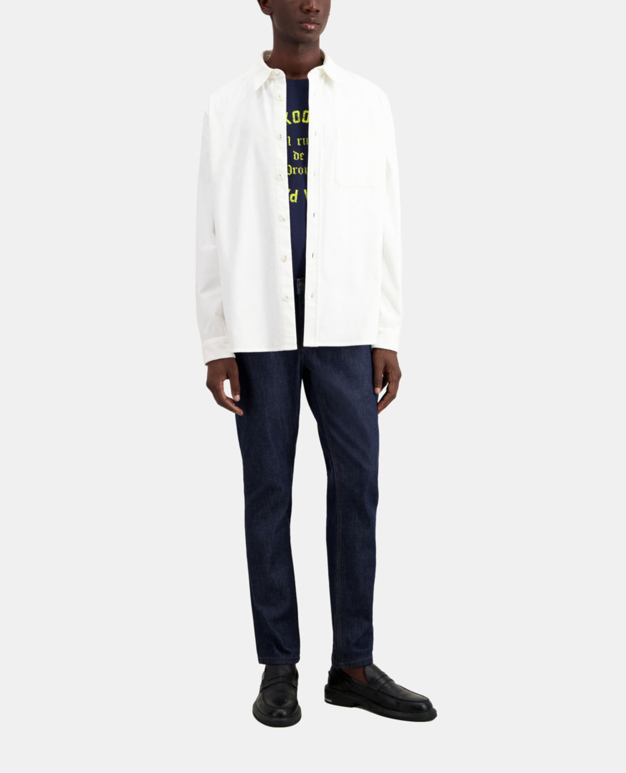 Ecru corduroy shirt, ECRU, hi-res image number null