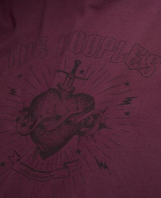 The Kooples HERREN BORDEAUX bordeauxrotes t-shirt herren mit siebdruck