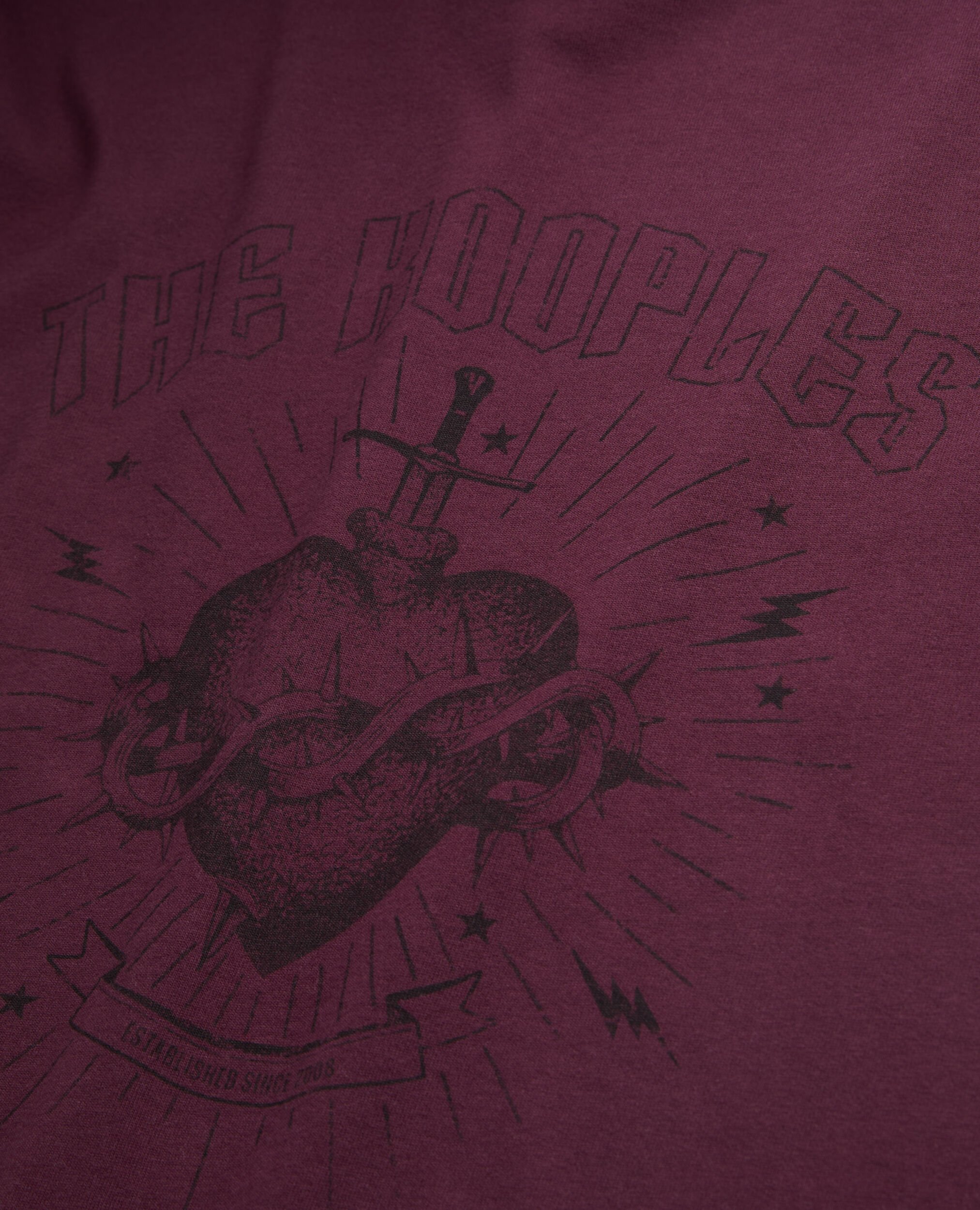 Bordeauxrotes T-Shirt Herren mit Siebdruck, BORDEAUX, hi-res image number null