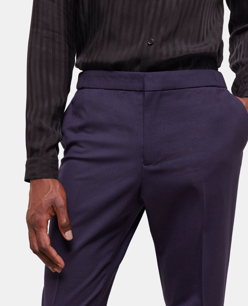 The Kooples MEN BLACK / NAVY houndstooth wool suit pants