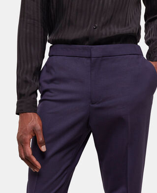 The Kooples HOMME BLACK / NAVY pantalon de costume en laine pied-de-poule