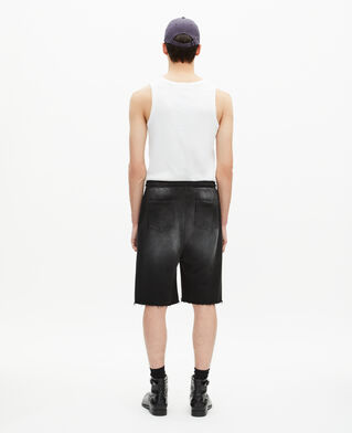 The Kooples MEN BLACK WASHED black washed cotton bermuda shorts