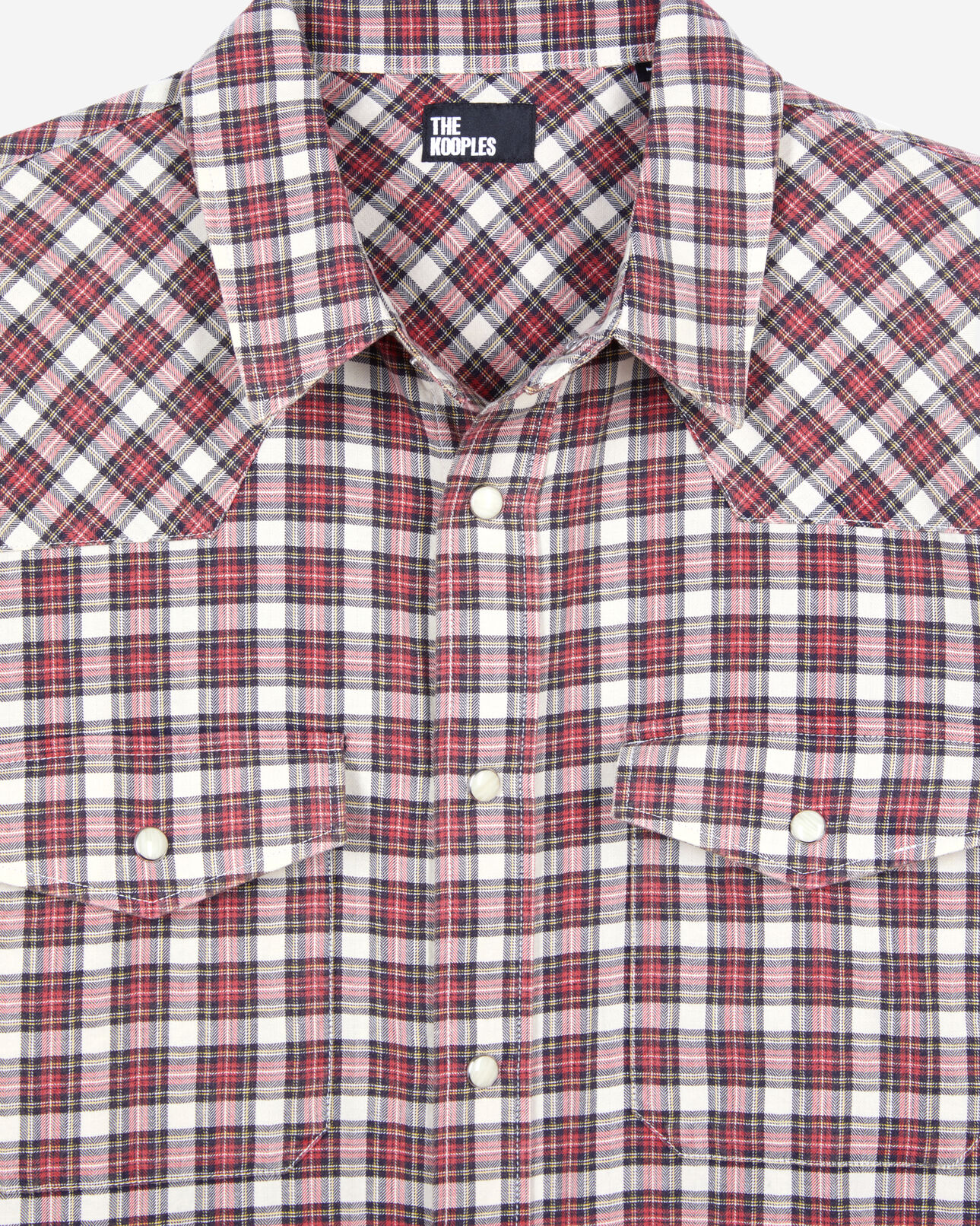 The Kooples HOMME BLACK ECRU RED chemise à carreaux