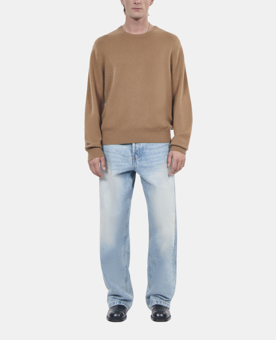 The Kooples HOMME DARK CAMEL pull en cachemire camel