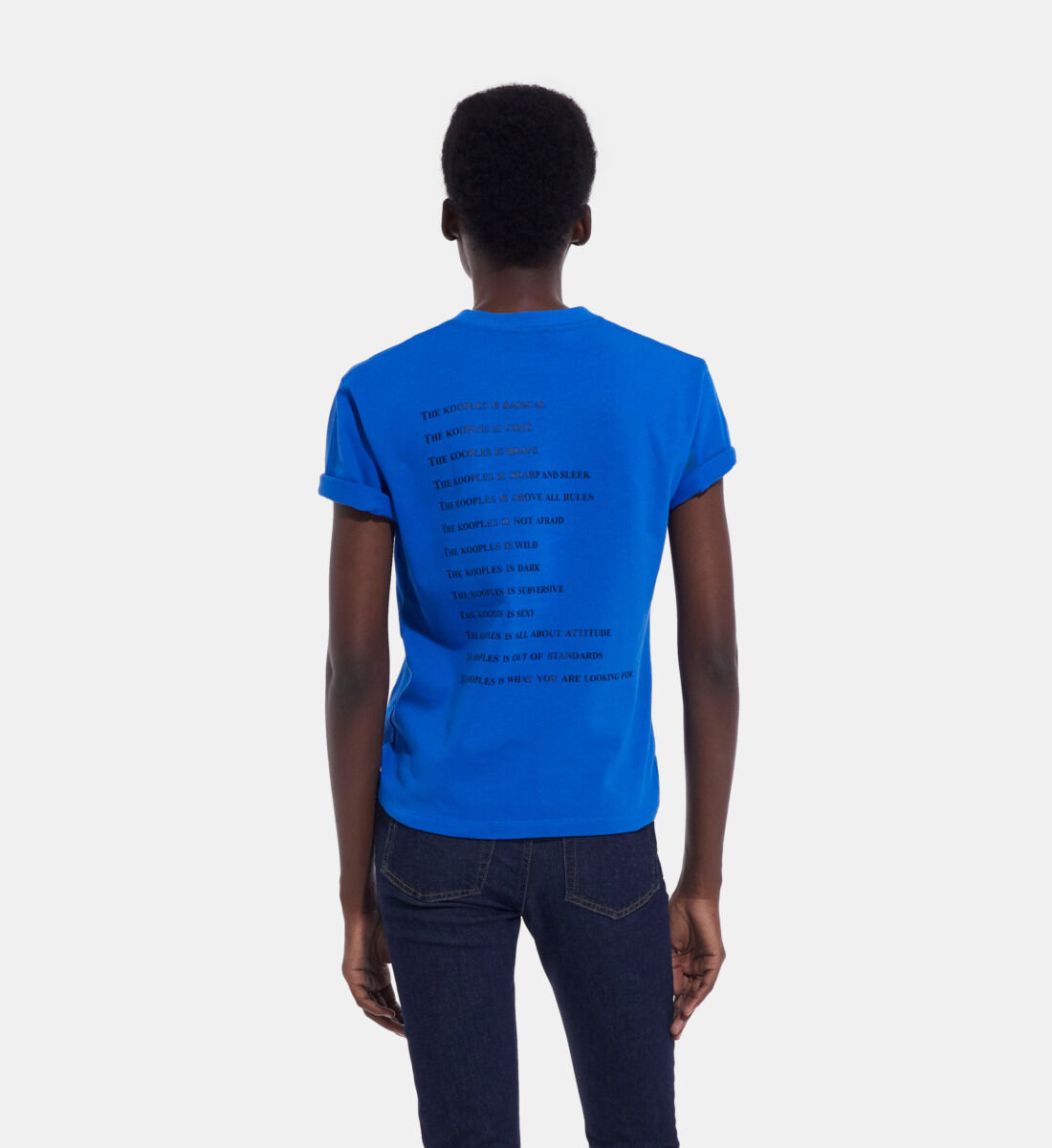 T shirt bleu electrique femme discount