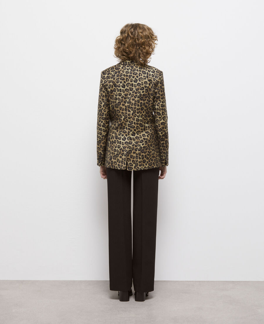 The Kooples DAMEN LEOPARD gerade geschnittene jacke mit leopardenmotiv