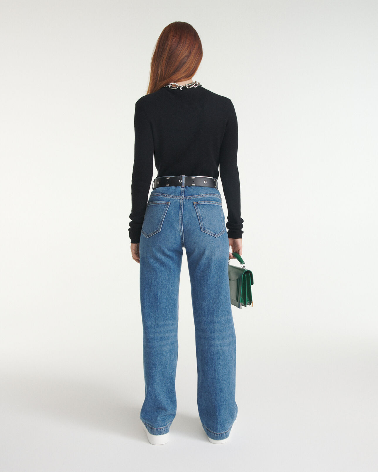 The Kooples FEMME BLACK pull fin laine cachemire noir ajusté