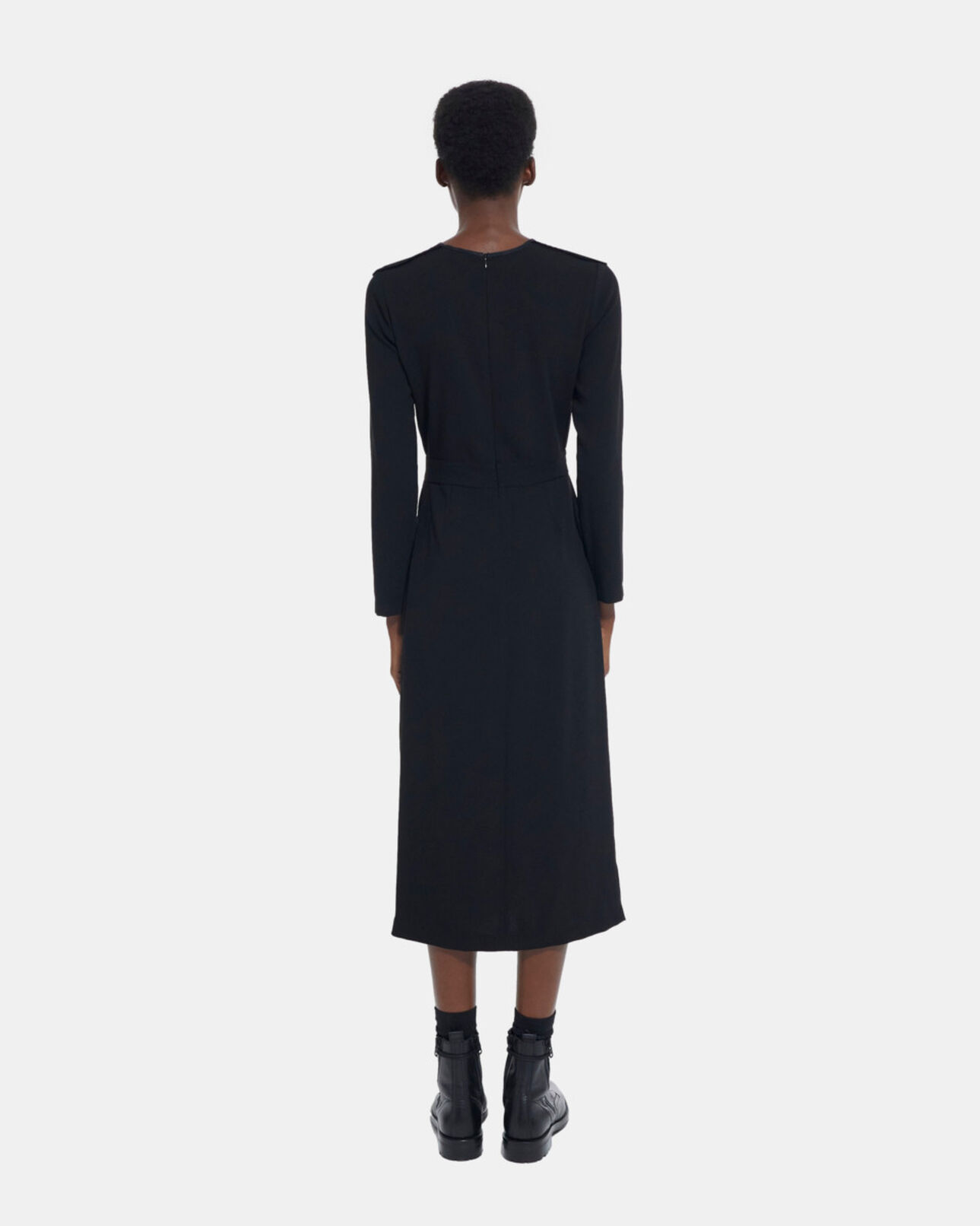 The Kooples DAMEN BLACK langes schwarzes kleid