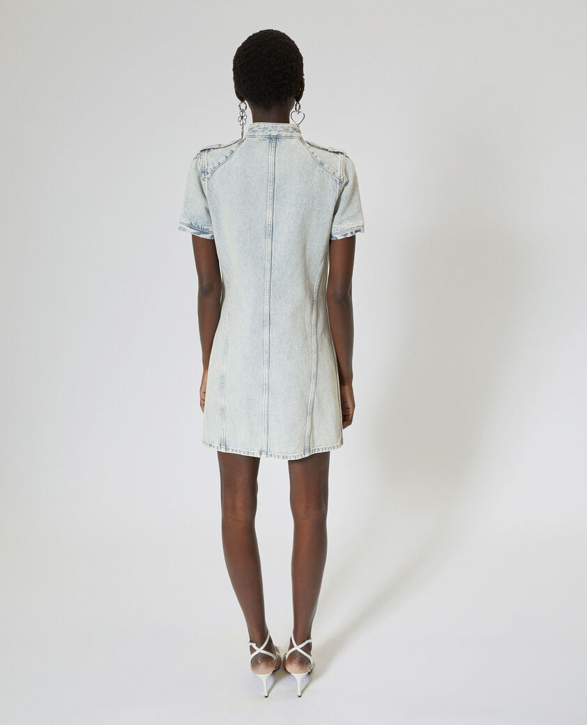 The Kooples F BABY BLUE blue denim short dress