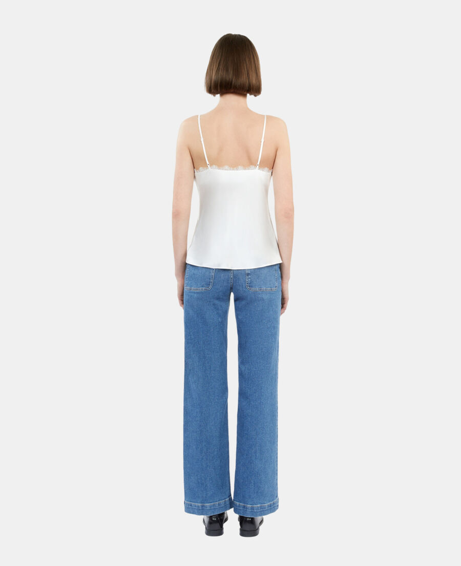 The Kooples WOMEN ECRU ecru silk camisole with lace