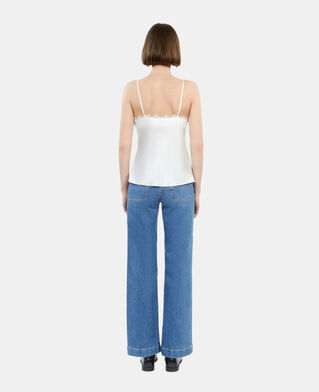 The Kooples WOMEN ECRU ecru silk camisole with lace