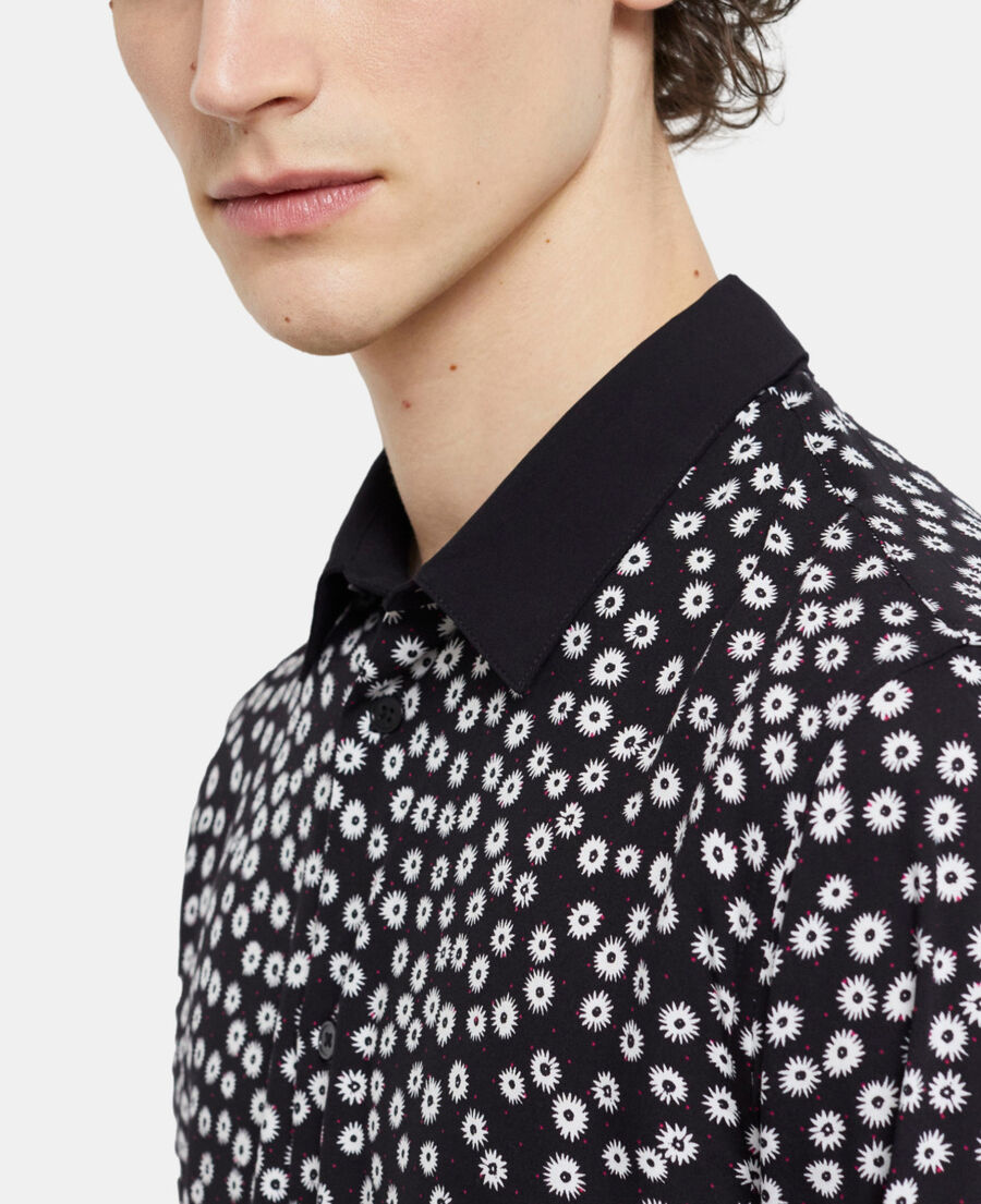 The Kooples H BLACK WHITE printed classic-collar shirt