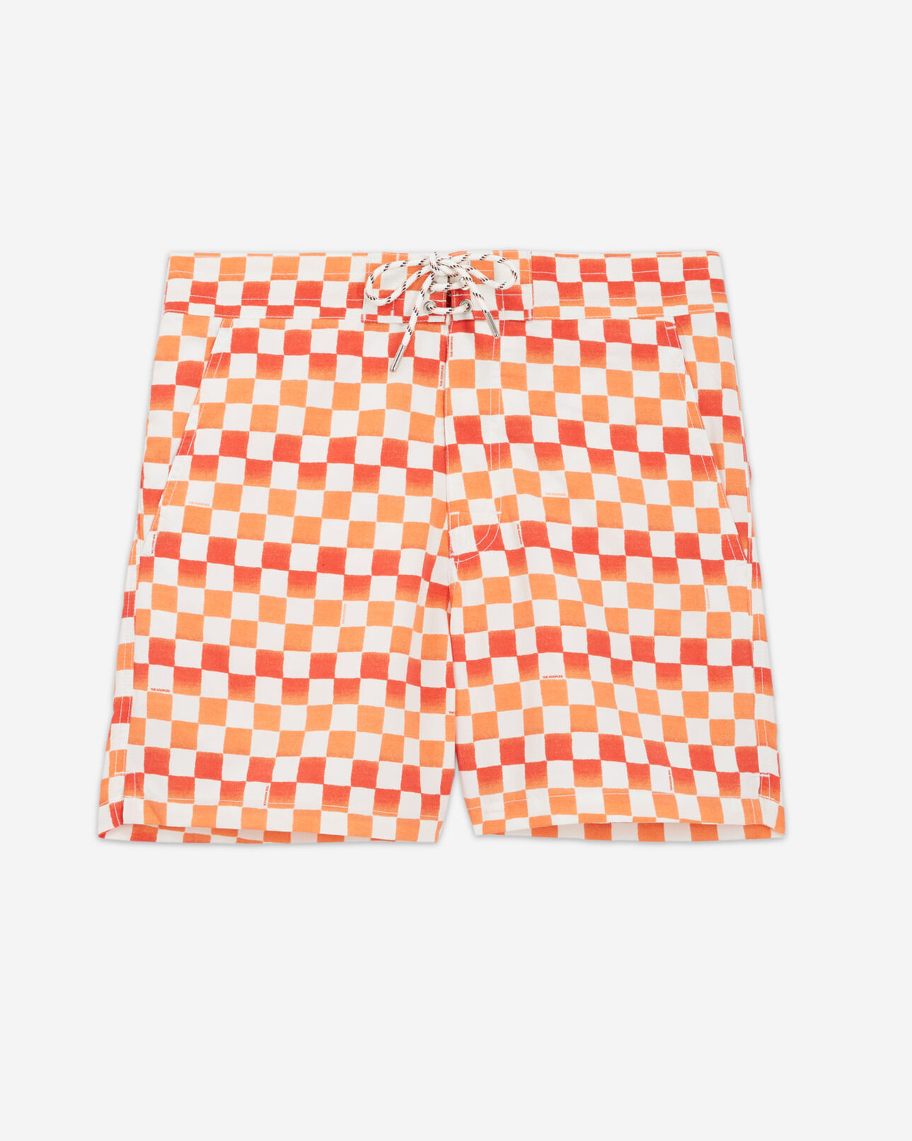 The Kooples HOMME ORANGE RED maillot de bain à carreaux rouge et orange