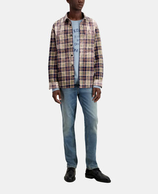 The Kooples H MIDDLE GREY ECRU blue and beige checked shirt