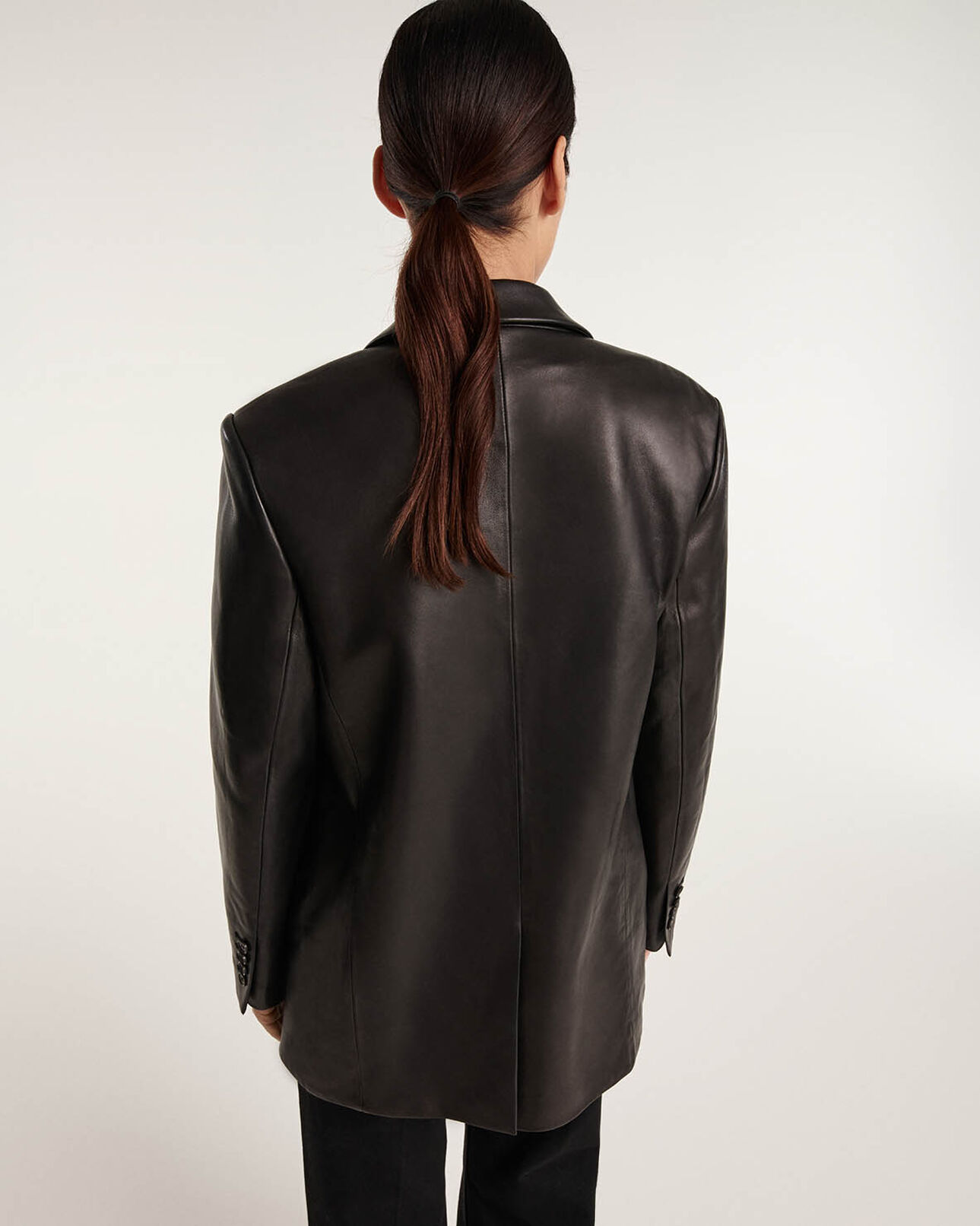 The Kooples DAMEN BLACK lederjacke schwarz locker jackenstil