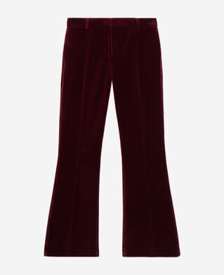 The Kooples DAMEN BURGUNDY bordeauxrote anzughose aus samt