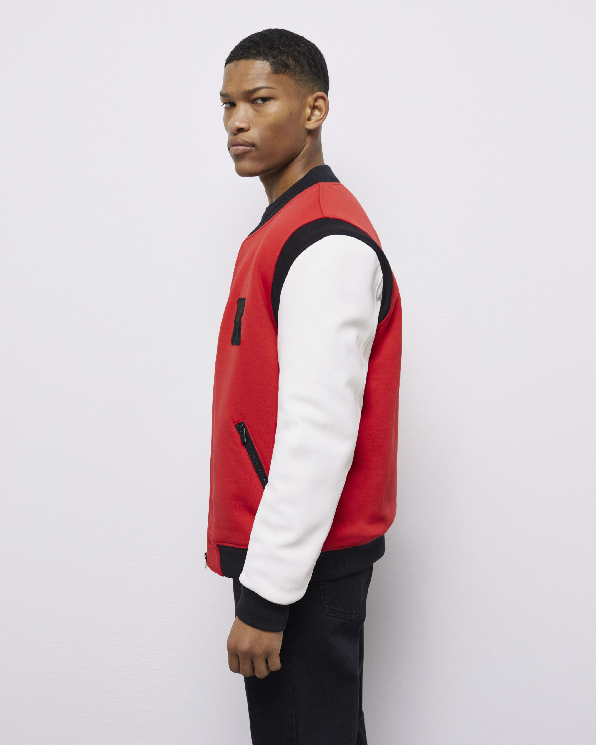 Jordan varsity jacket sale red and black