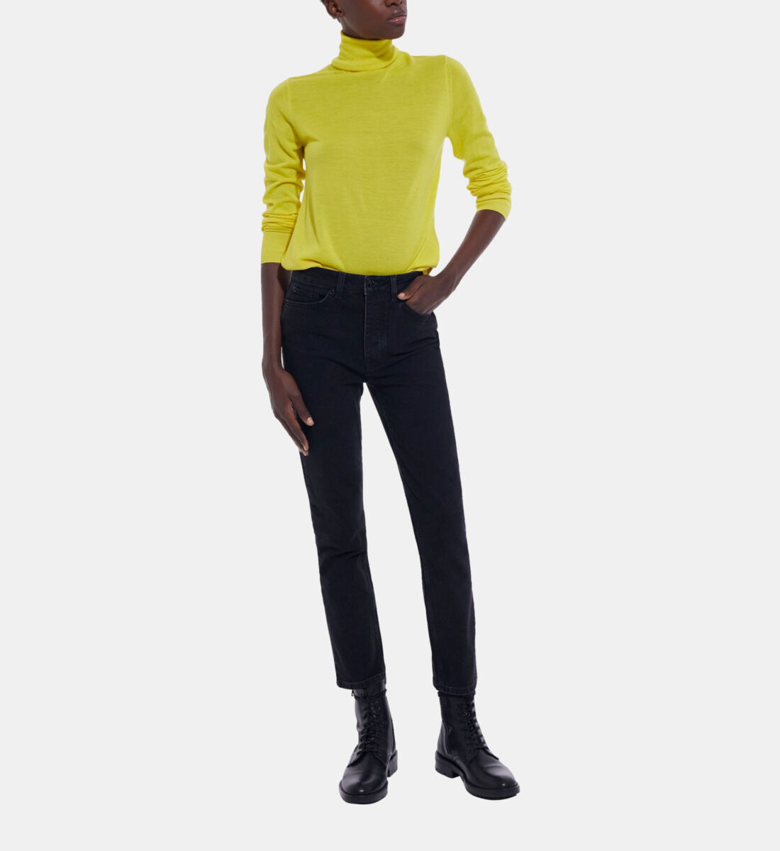 Neon yellow turtleneck zara shop