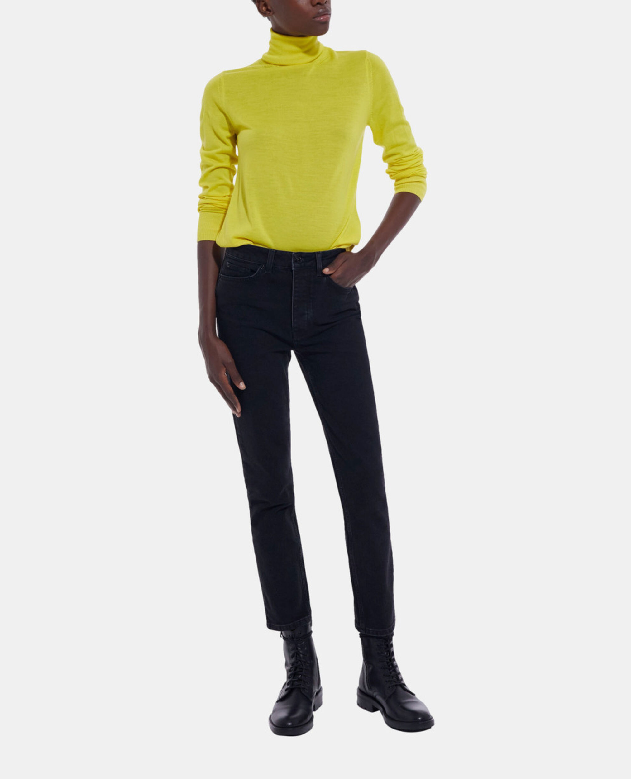 Yellow wool sweater, YELLOW, hi-res image number null
