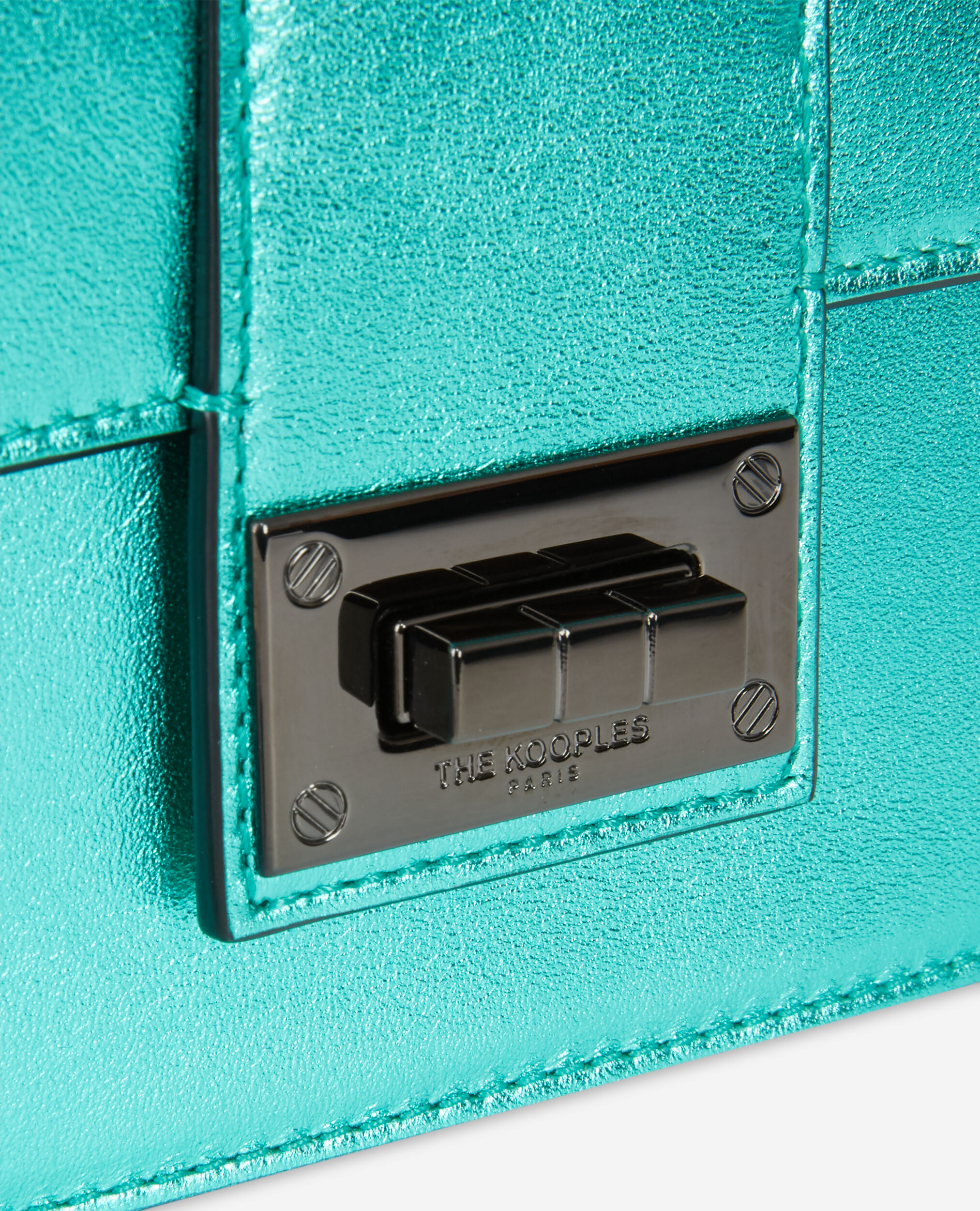 Small Emily clutch bag in green leather, GREEN, hi-res image number null