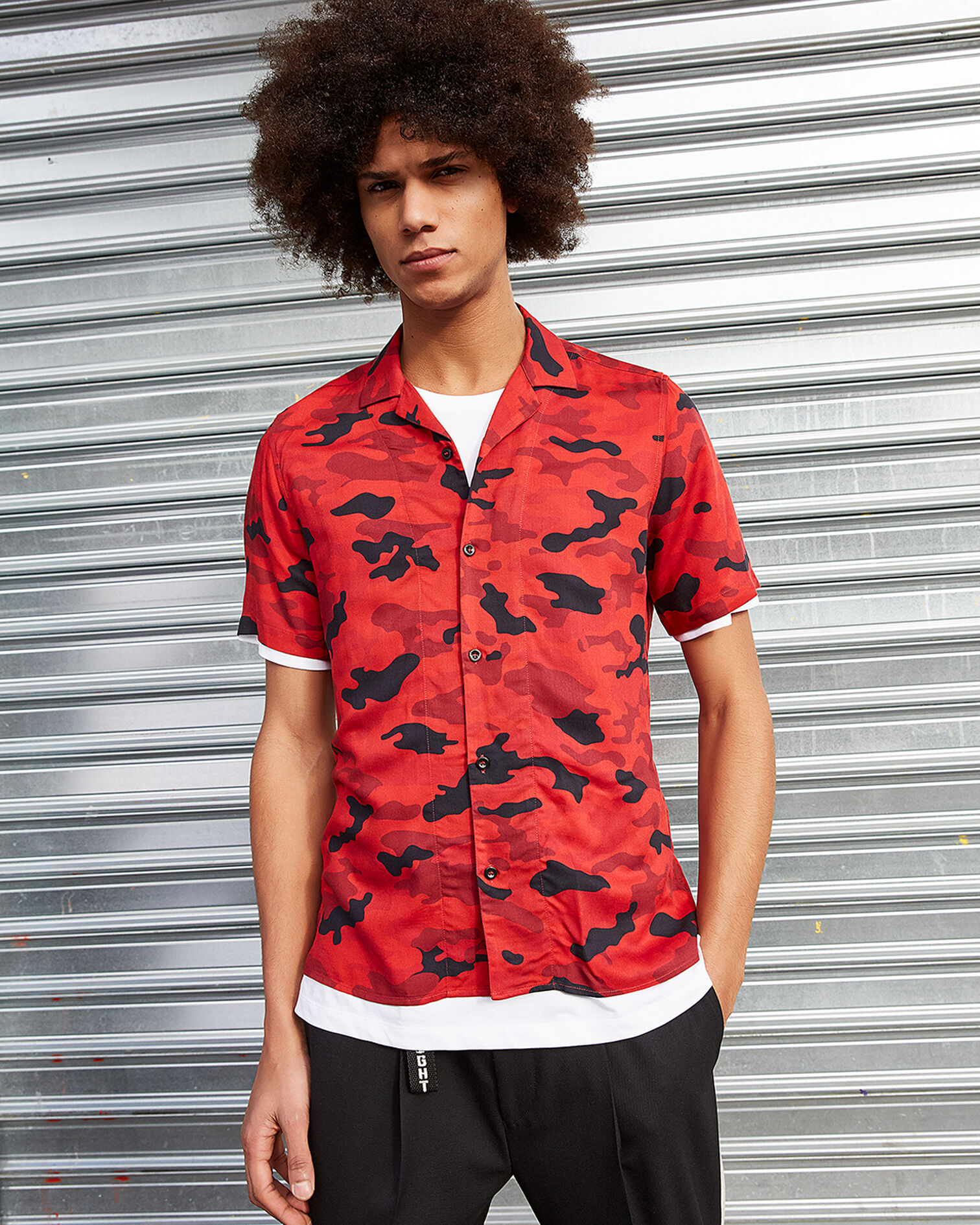 Red camouflage shirt, RED, hi-res image number null