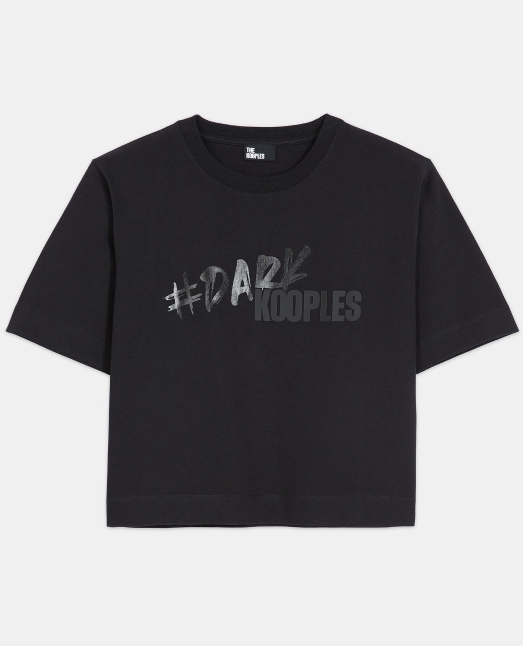 Black T-shirt with The Kooples logo, BLACK, hi-res image number null