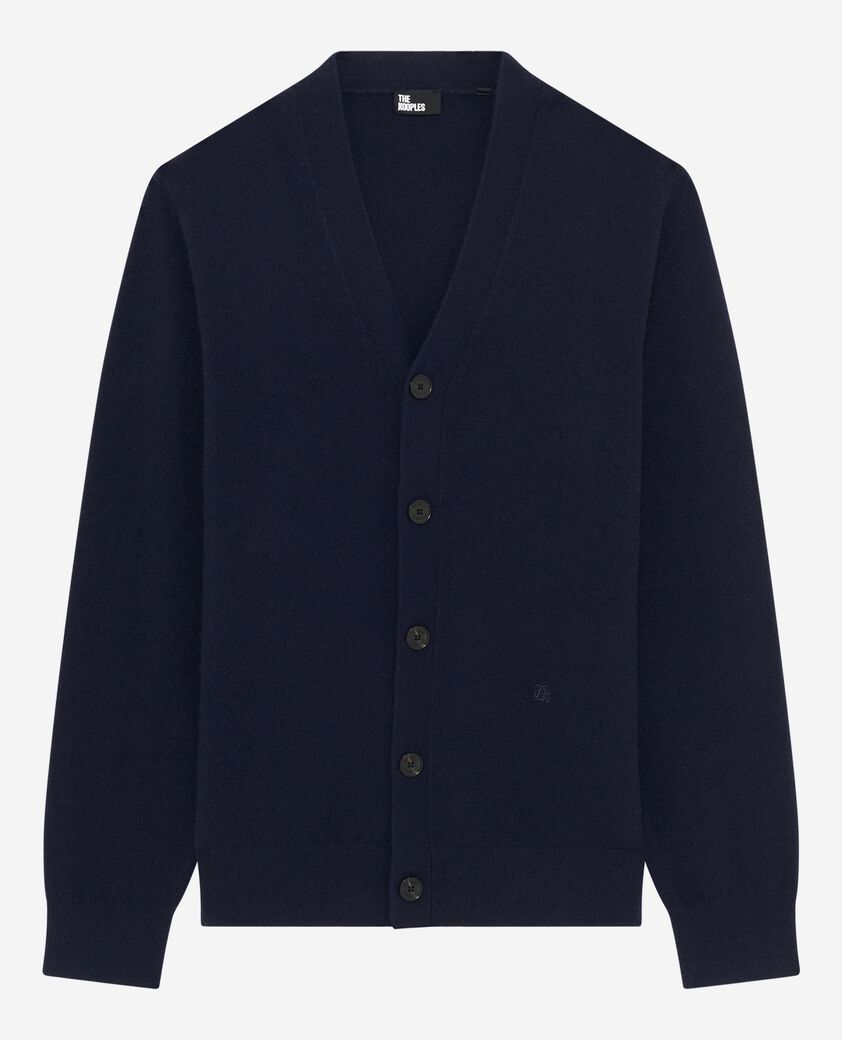 The Kooples HERREN NAVY strickjacke aus kaschmir in marine
