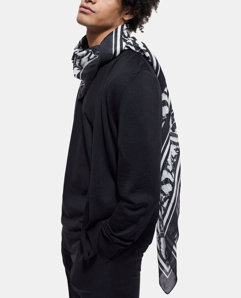 The Kooples MIXED ECRU printed cashmere scarf