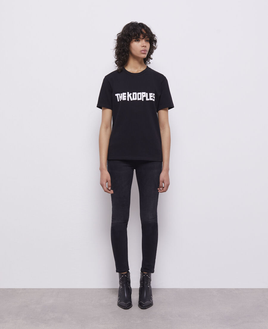 black t-shirt with logo